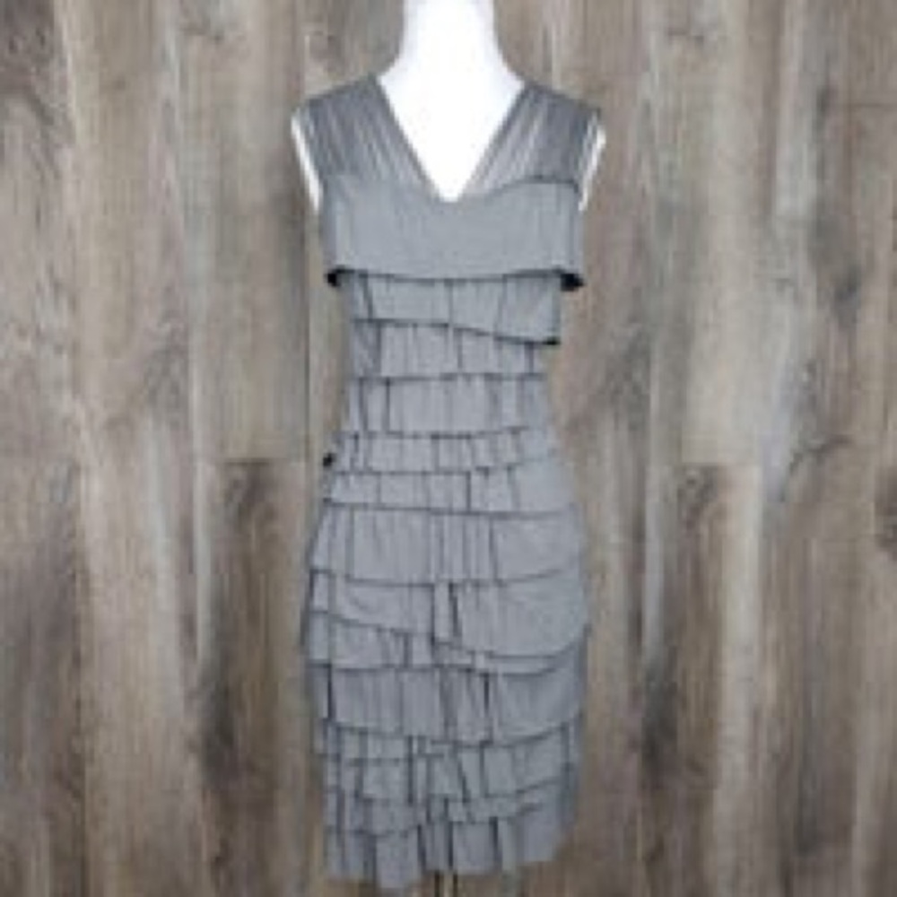 Anthropologie Bailey 44 Gray Ruffled Bodycon Dress